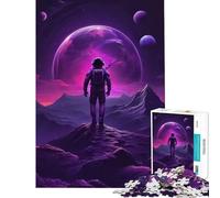 Puzzle da 1000 pezzi per ragazzi viola a tema spaziale gioco educativo gioco impossibile sfida difficile regalo di compleanno (dimensioni 75x50cm)