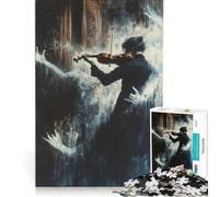 Puzzle da 1000 pezzi per ragazzi "Violinista nella nebbia" gioco educativo difficile regalo di compleanno regalo di viaggio 50x75cm