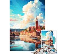 Puzzle da 1000 pezzi per ragazzi visita Oslo gioco intellettuale gioco pratico antistress ottimo regalo per gli amanti dei giochi (dimensioni 38x26cm)