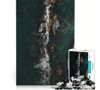 Puzzle da 1000 pezzi per ragazzi, vista aerea della costa rocciosa, gioco rilassante, antistress, lista dei desideri con Babbo Natale 38x52cm