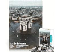 Puzzle da 1000 pezzi per ragazzi, vista aerea dell'Arco di Trionfo, giocattolo fai da te, decorazione da parete, con pezzi di forma casuale completamente ad incastro 38x52cm