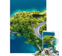 Puzzle da 1000 pezzi per ragazzi vista dall'alto del Lago di Ledro puzzle per adulti giochi rilassanti regalo per amici e familiari (dimensioni 38x26cm)