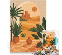 Puzzle da 1000 pezzi per ragazzi, vista del deserto attraverso un arco con piante, gioco rompicapo, taglio di precisione, compleanno e Natale 38x52cm