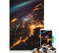 Puzzle da 1000 pezzi per ragazzi vista dello spazio e della Terra giocattolo fai-da-te interazione genitore-figlio compleanno e altre occasioni 38x26cm