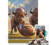 Puzzle da 1000 pezzi per ragazzi, vitelli di bisonte, football americano old school, giocattolo decorativo da parete, regalo di compleanno, adatto per la decorazione della scrivania 38x52cm