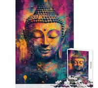 Puzzle da 1000 pezzi per ragazzi vivace disegno di Buddha puzzle per adulti giochi per famiglie modello da assemblare ideale come regalo per tutta la famiglia (dimensioni 38x26cm)