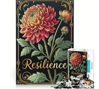 Puzzle da 1000 pezzi per ragazzi vivace fiore di dalia resilienza in cornice dorata giochi rilassanti attività divertenti a casa ottimo regalo per gli appassionati di videogiochi 38x52cm