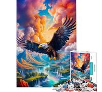 Puzzle da 1000 pezzi per ragazzi volo maestoso dell'aquila Gioco impegnativo che stimola l'analisi e la logica adatto a ragazzi dai 14 anni in su (38x52cm)