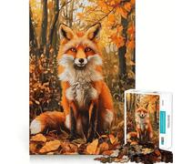 Puzzle da 1000 pezzi per ragazzi,Volpe autunnale nel bosco Gioco creativo con dettagli precisi,rilassante,regalo di Natale (50x75cm)