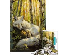 Puzzle da 1000 pezzi per ragazzi volpe bianca fiaba puzzle magico giochi divertenti decorazione per la casa attività divertenti da fare in casa (dimensioni 50x75cm)