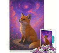Puzzle da 1000 pezzi per ragazzi, volpe che osserva il cielo stellato, giocattolo educativo, regalo di compleanno, speciale 38x52cm