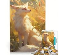 Puzzle da 1000 pezzi per ragazzi: volpe del deserto bianca nella foresta gioco educativo analisi e logica regalo di compleanno regalo 50x75cm