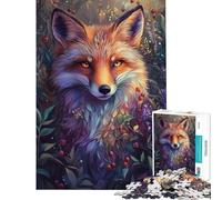 Puzzle da 1000 pezzi per ragazzi Volpe incantata in fiore puzzle per ragazzi migliora la memoria lista dei desideri con Babbo Natale ottimo regalo per i giocatori 38x52cm