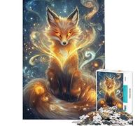 Puzzle da 1000 pezzi per ragazzi Volpe incantata nel cosmo puzzle per adulti puzzle per divertimento in famiglia stimolante da completare gioco divertente per tutta la famiglia 38x52cm