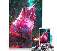 Puzzle da 1000 pezzi per ragazzi: Volpe mistica nella foresta incantata gioco impossibile difficile e stimolante compleanno e Natale 38x52cm