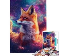 Puzzle da 1000 pezzi per ragazzi Volpe nel Cosmo gioco interattivo giocattolo avvincente per coltivare la pazienza regalo di compleanno un'opera d'arte (dimensioni 75x50cm)