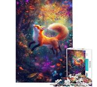 Puzzle da 1000 pezzi per ragazzi volpe nella foresta incantata puzzle per adulti gioco divertente per tutta la famiglia stimolante da completare 38x52cm