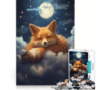 Puzzle da 1000 pezzi per ragazzi volpe rossa addormentata giocattolo fai-da-te migliora la memoria con pezzi ad incastro di forma casuale 38x52cm