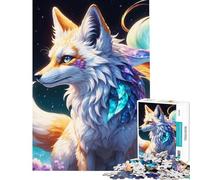 Puzzle da 1000 pezzi per ragazzi Volpe Spirito Celeste in una Notte Mistica Gioco Educativo Giocattolo Intellettuale Regalo per Compleanni Apprendimento Educativo (Dimensioni 75x50cm)