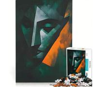 Puzzle da 1000 pezzi per ragazzi, volto astratto in stile geometrico scuro, gioco rompicapo, decorazione perfetta, ogni pezzo è unico 50x75cm