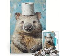Puzzle da 1000 pezzi per ragazzi: vombato con cappello di carta igienica gioco educativo sfida impegnativa regalo di compleanno e originale 50x75cm