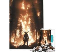 Puzzle da 1000 pezzi per ragazzi Wendigo Forest Fire Guardian Puzzle da 1000 pezzi Decorazione per la casa Giocattolo Taglio di precisione Regalo di compleanno Regalo di viaggio (38x26cm)
