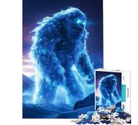 Puzzle da 1000 pezzi per ragazzi Yeti luminoso tra le montagne sfida educativa decorazione da parete gioco rilassante per ragazzi dai 14 anni in su (38x26cm)