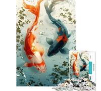 Puzzle da 1000 pezzi per ragazzi Yin e Yank con pesci koi gioco rilassante decorazione da parete ideale come regalo per tutta la famiglia (dimensioni 38x52cm)
