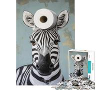 Puzzle da 1000 pezzi per ragazzi zebra con carta igienica Divertimento a casa corsa di velocità manuale gioco pratico per ragazzi dai 14 anni in su (50x75cm)