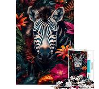 Puzzle da 1000 pezzi per ragazzi Zebra nella giungla Divertimento artistico a casa attività che migliorano la memoria Gioco pratico adatto a partire dai 14 anni (38x26cm)