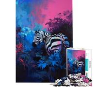 Puzzle da 1000 pezzi per ragazzi zebra vivace nella giungla colorata Attività divertenti da fare a casa regalo di compleanno giochi educativi per maggiori di 14 anni 38x26cm