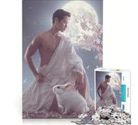 Puzzle da 1000 pezzi per ragazzi: Zodiaco︰ La Luna e il Coniglio gioco educativo regalo di compleanno collezione d'artista belle arti 38x52cm