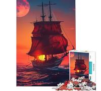 Puzzle da 1000 pezzi per ragazzibarca a vela al tramonto sull'oceano Attività divertenti da fare a casa migliora la memoria gioco per famiglie adatto a partire dai 14 anni (38x26cm)