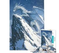 Puzzle da 1000 pezzi per ragazziDrago bianco sulla cima di una montagna Una sfida impegnativa da completare ideale per il divertimento in famiglia e come giocattolo antistress per ragazzi dai 14 anni