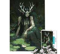 Puzzle da 1000 pezzi per ragazziFotina ninfa della foresta con le corna Attività divertenti da fare a casa migliora la memoria giochi per famiglie adatto a partire dai 14 anni (38x52cm)