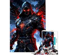 Puzzle da 1000 pezzi per ragazziGuerriero Angelo Oscuro con Ali Infuocate ideale per compleanni e Natale Un'opera d'arte rilassante per ragazzi dai 14 anni in su (38x26cm)