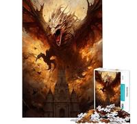 Puzzle da 1000 pezzi per ragazziL'attacco del drago di fuoco Impegnativo da completare migliora la memoria gioco pratico per ragazzi dai 14 anni in su (38x26cm)
