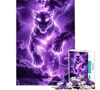 Puzzle da 1000 pezzi per ragazziPantera Cosmica nella Tempesta Elettrica Divertimento a casa migliora la memoria gioco per famiglie adatto dai 14 anni in su (38x26cm)