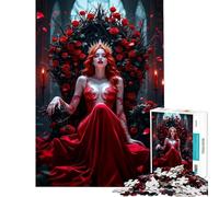 Puzzle da 1000 pezzi per ragazziRegina Rossa sul trono ideale per compleanni e Natale Un'opera d'arte un gioco rilassante per ragazzi dai 14 anni in su (50x75cm)