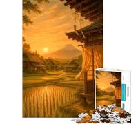 Puzzle da 1000 pezzi per ragazziVillaggio giapponese al tramonto con il Monte Fuji ideale per compleanni e Natale Un'opera d'arte per tutta la famiglia adatto a partire dai 14 anni (38x52cm)