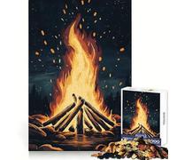 Puzzle da 1000 pezzi per serate intorno al fuoco, ideale per adolescenti, per sviluppare la memoria, per un'attività ricreativa leggera, con bordi nitidi e come regalo stagionale (50x75cm)