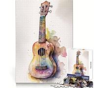 Puzzle da 1000 pezzi per ukulele per adulti, stimola la concentrazione mentale, ideale per momenti di relax, comodo e a sorpresa per le feste (38x52cm)