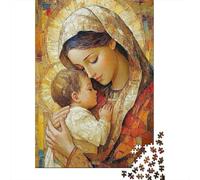 Puzzle da 1000 Pezzi per Uomini e Donne Madonna con Bambino: Madonna che Bacia il Bambino Gioco Divertente e Sfidante per la Famiglia Idea Regalo 70x50cm/1000 pezzi