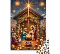 Puzzle da 1000 Pezzi per Uomini e Donne Scena della Natività: Scena della Natività Gioco Divertente e Sfidante per la Famiglia Idea Regalo 52x38cm/1000 pezzi