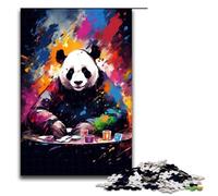 Puzzle da 1000 pezzi perPanda che gioca a poker di Un gioco impegnativo con tantissimi puzzle colorati e spessi Un'opera d'arte adatta per adolescenti dai 14 anni in su Dimensioni 75x50 cm