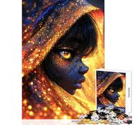 Puzzle da 1000 pezzi personaggio incappucciato con scintille dorate decorazione per la casa giocattoli regalo di compleanno gioco pratico collezione di artisti belle arti dimensioni 38x52cm