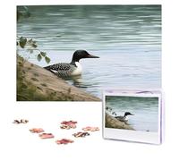 Puzzle da 1000 pezzi personalizzati con uccelli della natura di Loon, puzzle sfidante con borsa portaoggetti, puzzle fotografico per adulti e matrimoni (75 x 50 cm)