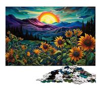Puzzle da 1000 pezzi Persone nella valle dei girasoli di notte puzzle per adulti giocattolo di carta decorazione da parete 1000 pezzi (38x26 cm)