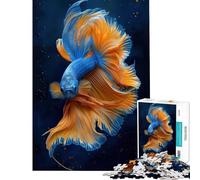 Puzzle da 1000 pezzi - Pesce Betta blu e arancione giocattolo educativo gioco impossibile ideale per passare il tempo durante le vacanze o come regalo di compleanno (dimensioni 38x26cm)