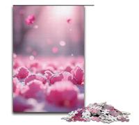 Puzzle da 1000 pezzi Petali rosa e bianchi che cadono come neve Puzzle per adulti Puzzle in legno Gioco per famiglie 1000 pezzi (38x26 cm)